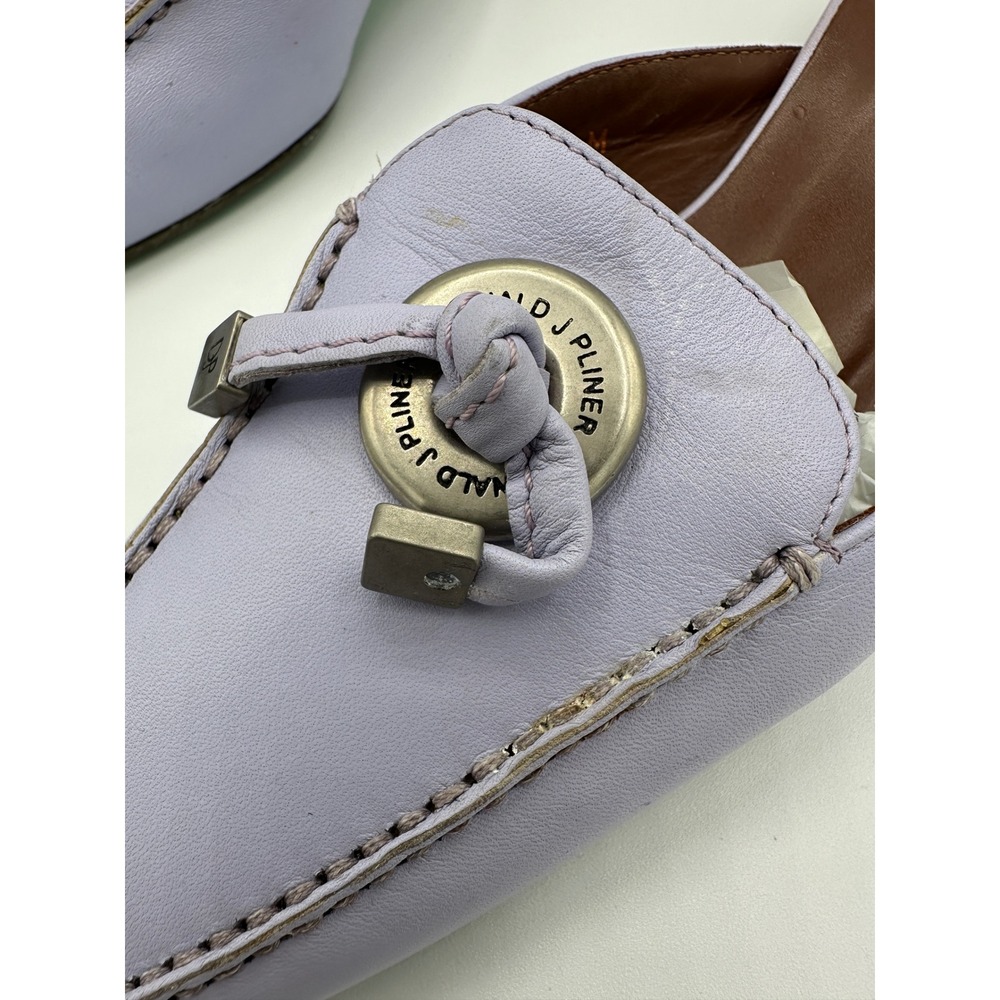 Donald J Pliner Mules Women 7 Lavender Good Leather Kitten Heel Italy Square Toe - Picture 3 of 15